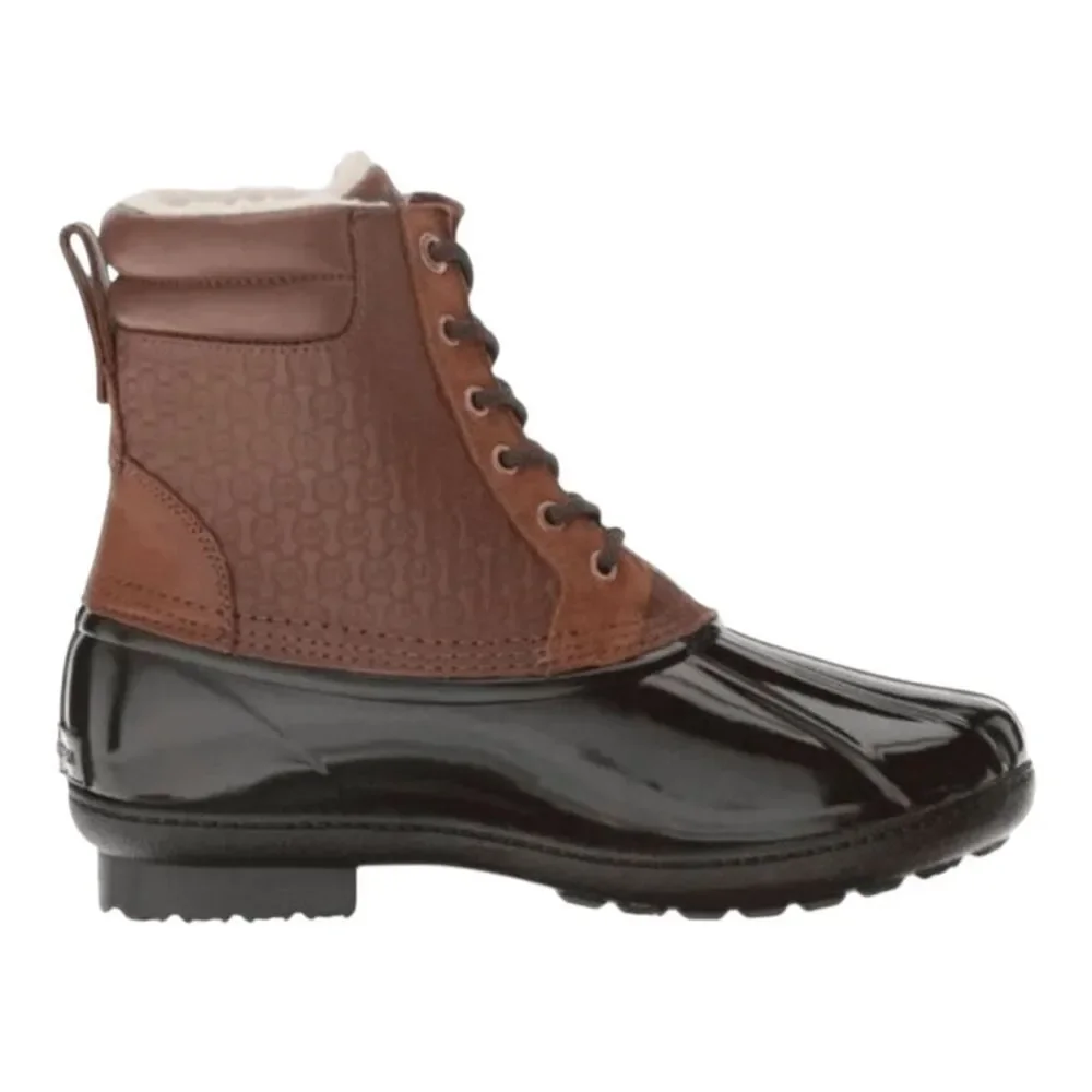 NWOB MICHAEL KORS Easton Waterproof Lace-Up Rain Boot Size 10M